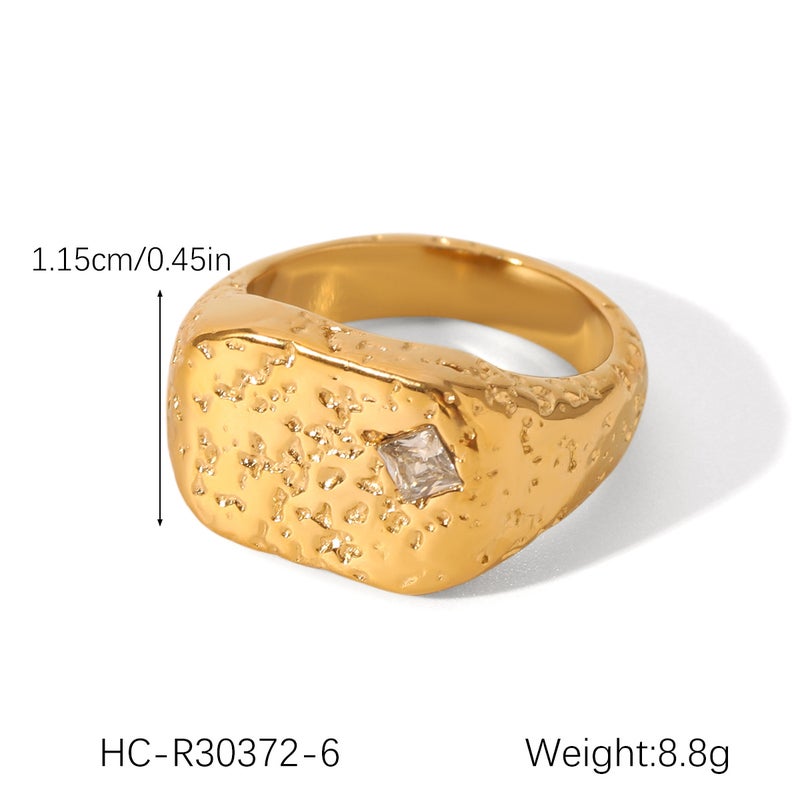 Stainless Steel Shell Opening Ring Inlaid White Shell Ring Women'S Non-Fading Ring High-Level Color Matching Jewelry - Image 1